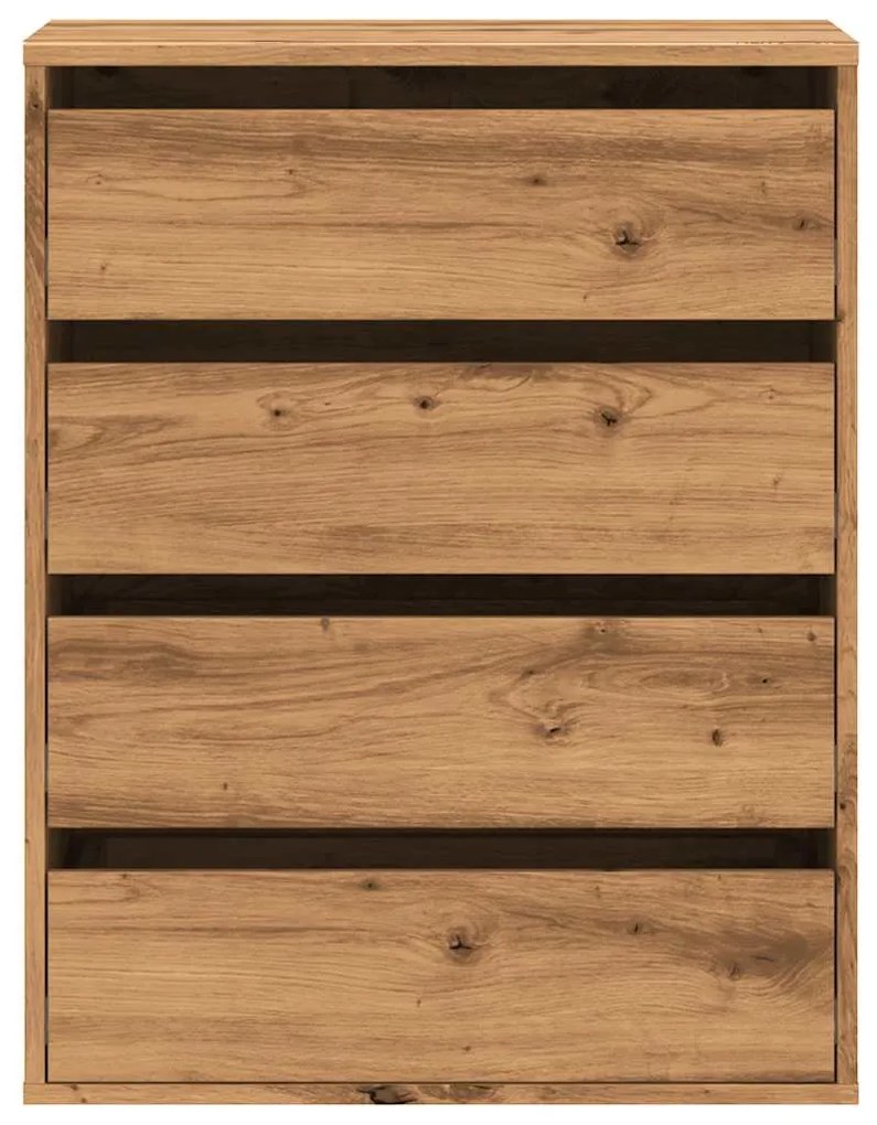 Cómoda com 4 Gavetas - 60x41x76 cm - derivados de madeira - carvalho a