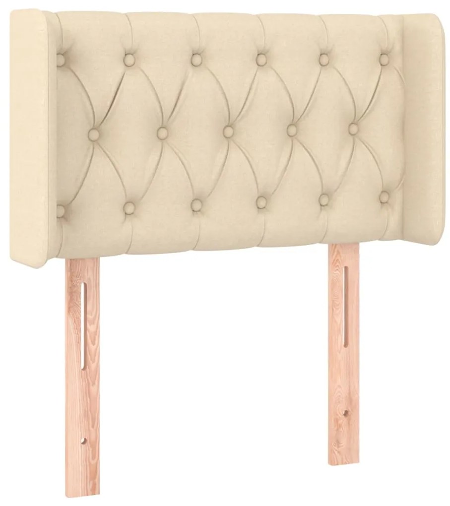 Cabeceira de cama c/ luzes LED tecido 83x16x78/88 cm cor creme