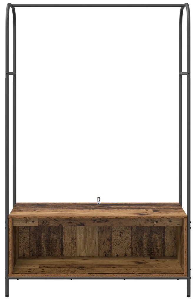 Cabide com Prateleiras Madeira Antiga 100x44x160 cm