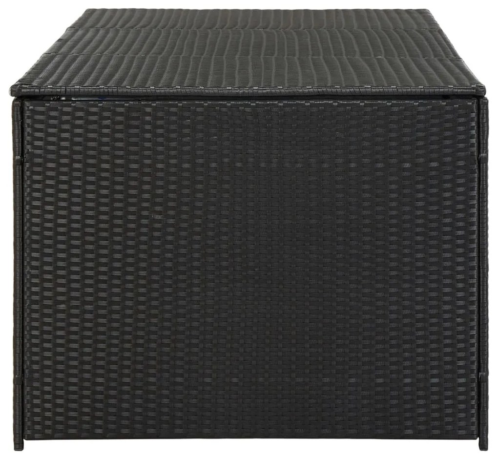 Caixa de arrumação para jardim 180x90x70 cm vime PE preto