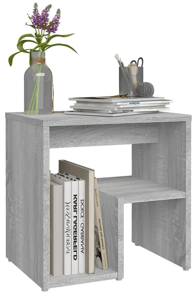 Mesas cabeceira 2 pcs 40x30x40 cm madeira proc. sonoma cinza