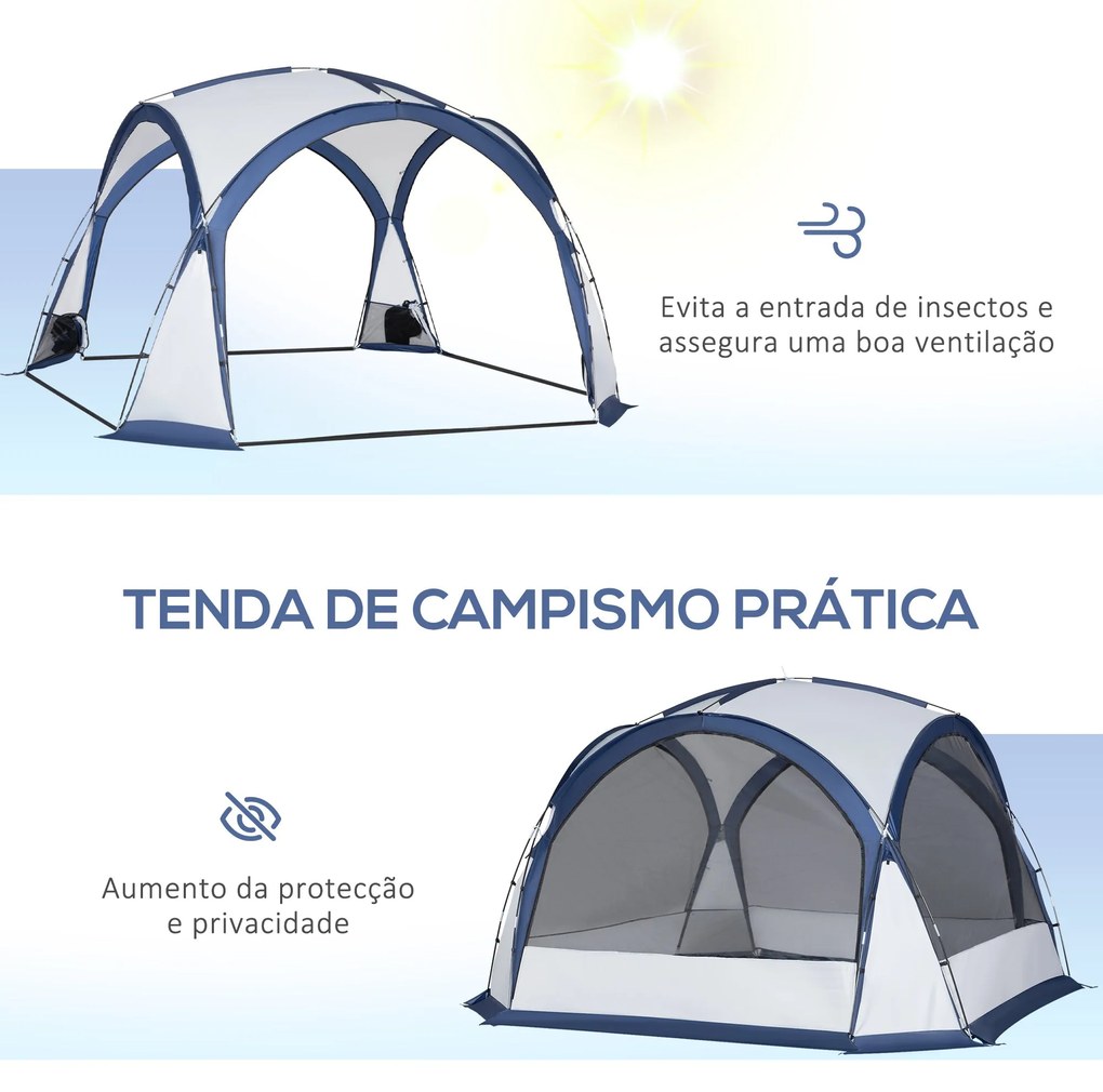 Outsunny Tenda de Campismo para 6-8 Pessoas com 4 Telas Mosquiteiras 2