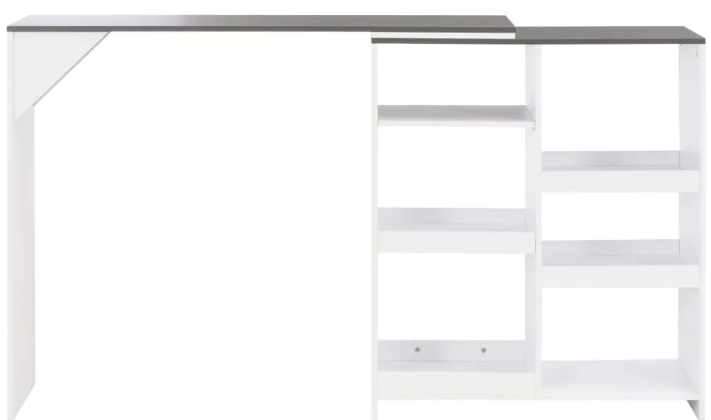 Mesa de bar com prateleira movível branco 138x39x110 cm