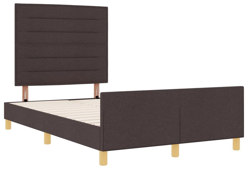 Cama vidaXL Castanho Escuro 120x200 cm Tecido