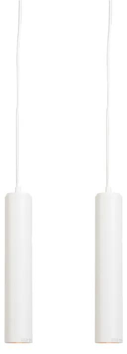 Conjunto de 2 lâmpadas suspensas de design branco - Tuba pequena Design,Industrial,Moderno