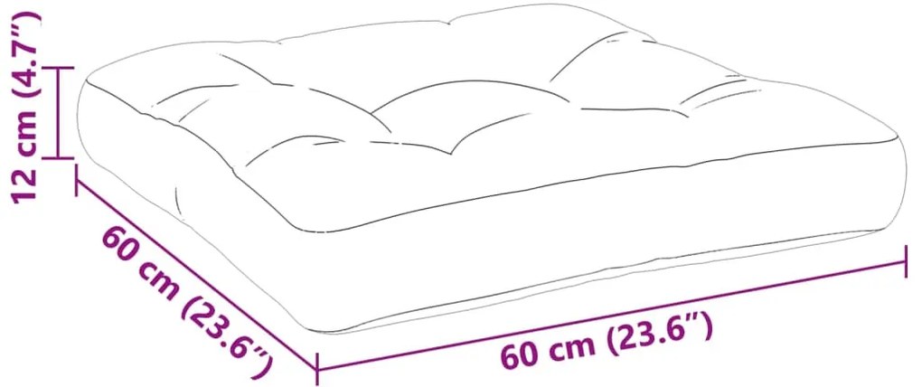 Almofadão p/ sofá paletes 60x60x12 cm tecido cor creme