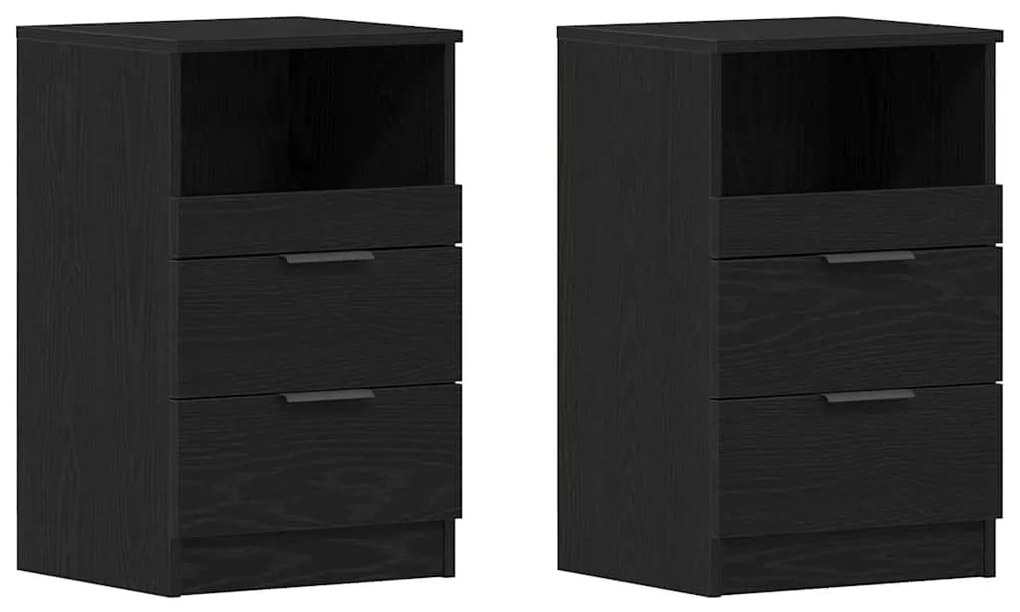 Camas de cabeceira vidaXL 2 pcs Carvalho Preto 40x35x65 cm Madeira eng