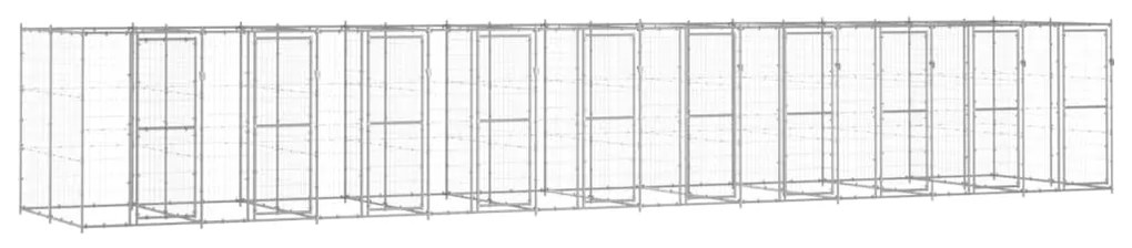 vidaXL Canil de exterior 24,2 m² aço galvanizado