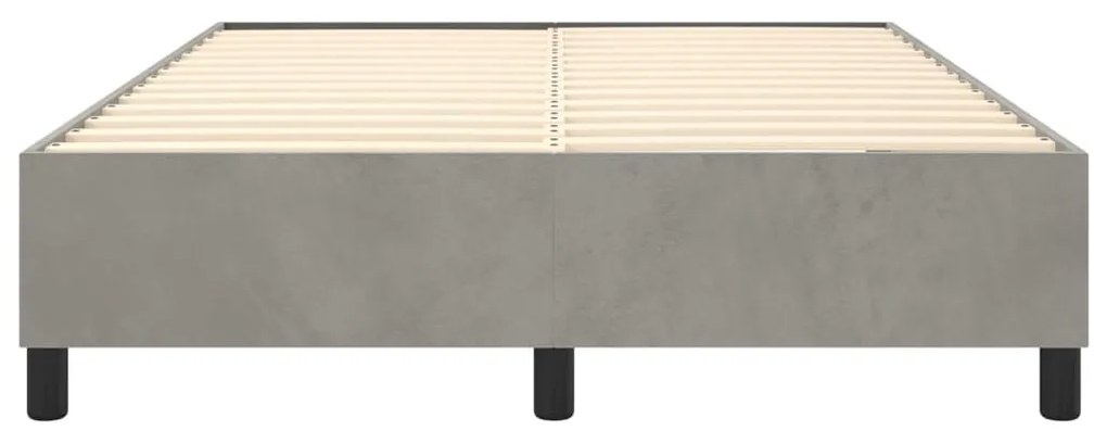 Estrutura de cama sem colchão 140x200 cm veludo cinzento-claro