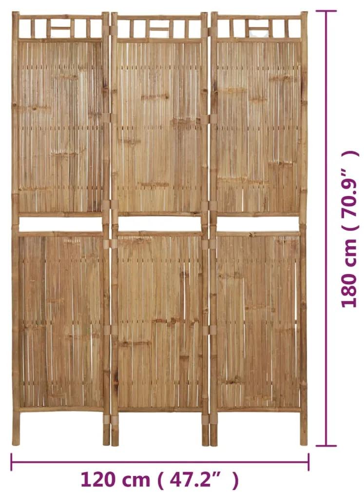 Biombo com 3 painéis 120x180 cm bambu
