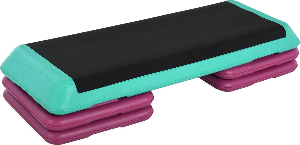 Step para Fitness Antiderrapante Altura Regulável 3 Níveis de 10/15/20 cm para Exercício 110x40x20 cm Multicolor