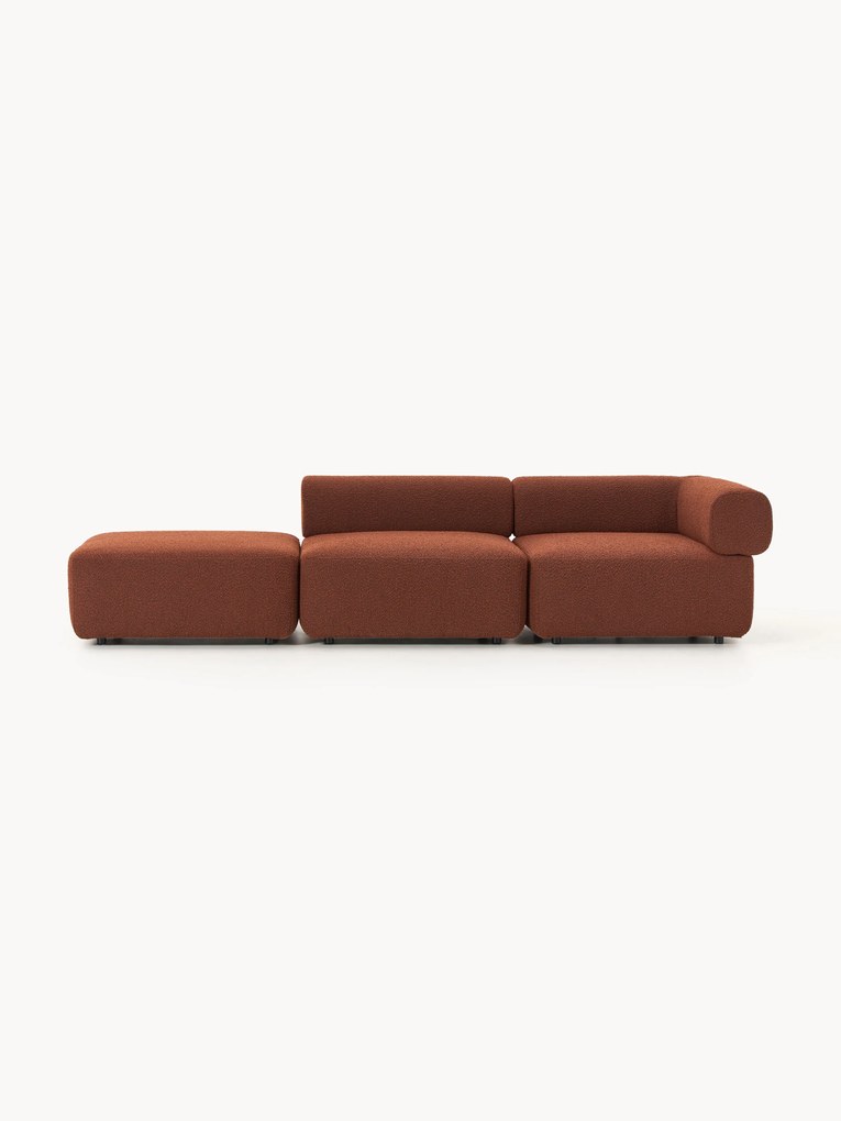 Módulo com chaise longue em bouclé Anton