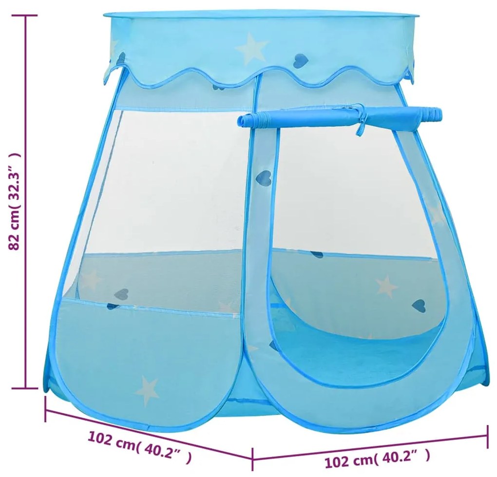 Tenda de brincar infantil 102x102x82 cm azul