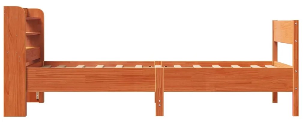 Cama sem colchão 90x200 cm pinho maciço castanho-mel