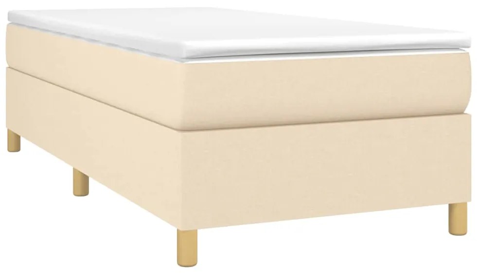 Estrutura de cama 90x200 cm tecido cor creme