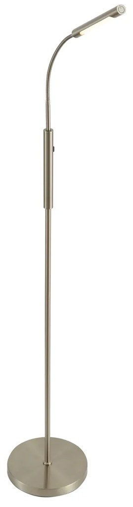 Candeeiro de pé moderno em aço incl. LED regulável em 3 níveis recarregável - Statler