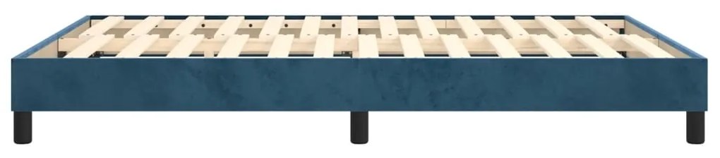 Estrutura de cama 140x190 cm veludo azul-escuro