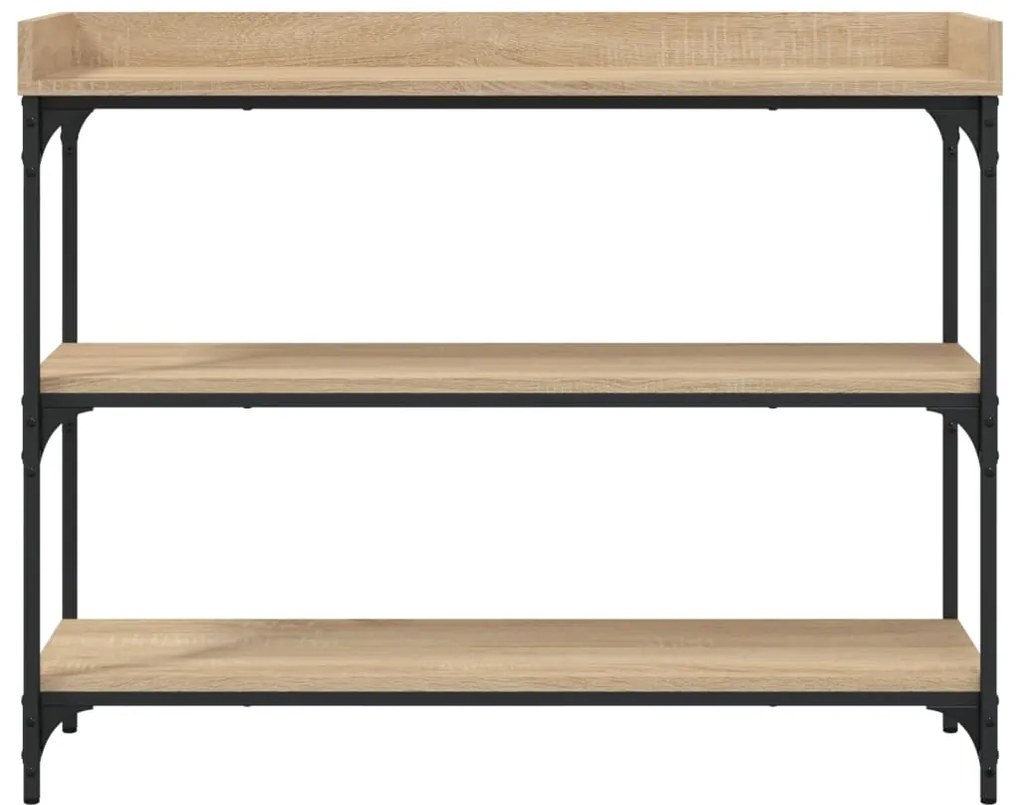 Mesa consola c/ prateleiras 100x30x80 cm carvalho sonoma