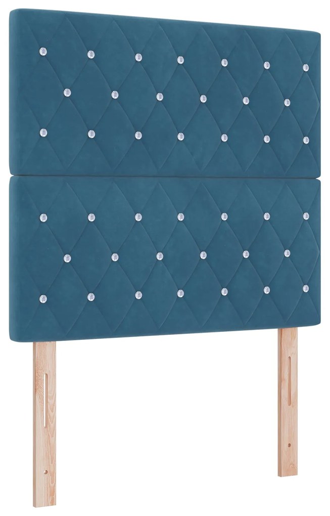Cama Box com Colchão vidaXL Azul Escuro 100x200 cm Velvet