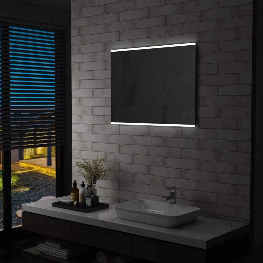 Espelho de parede LED c/ sensor tátil casa de banho  80x60 cm