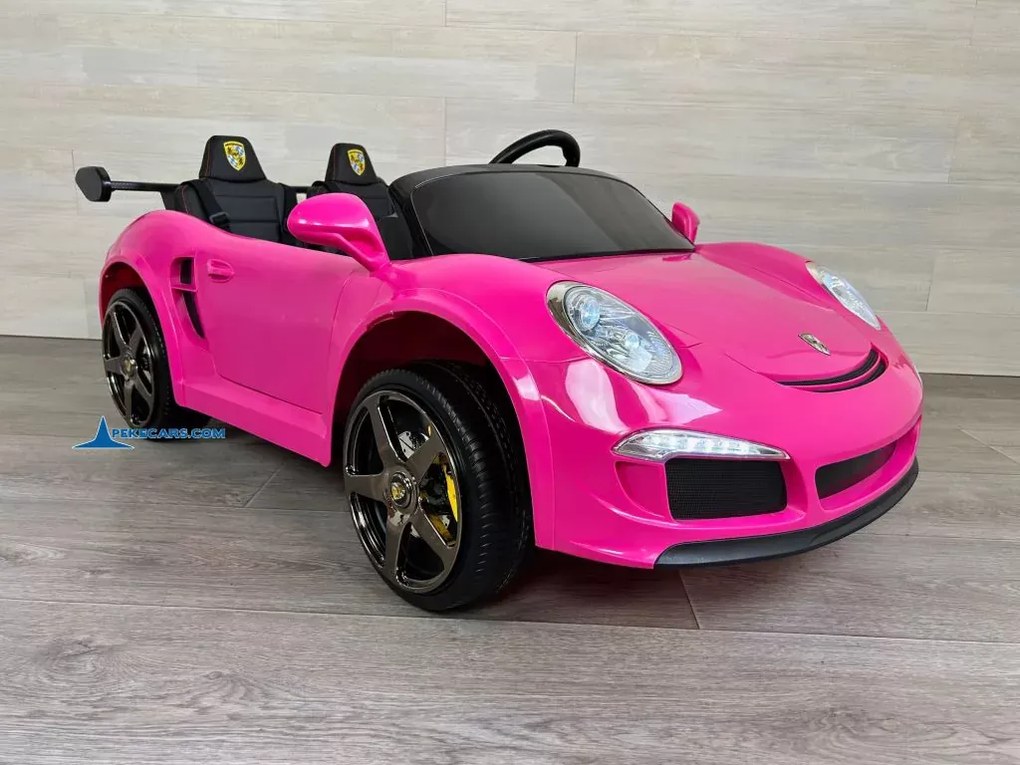 Carro elétrico para crianças Desportivo RUF CTR3 24V 2.4G MP4, Rodas de borracha, 2 lugares em pele sintética Rosa