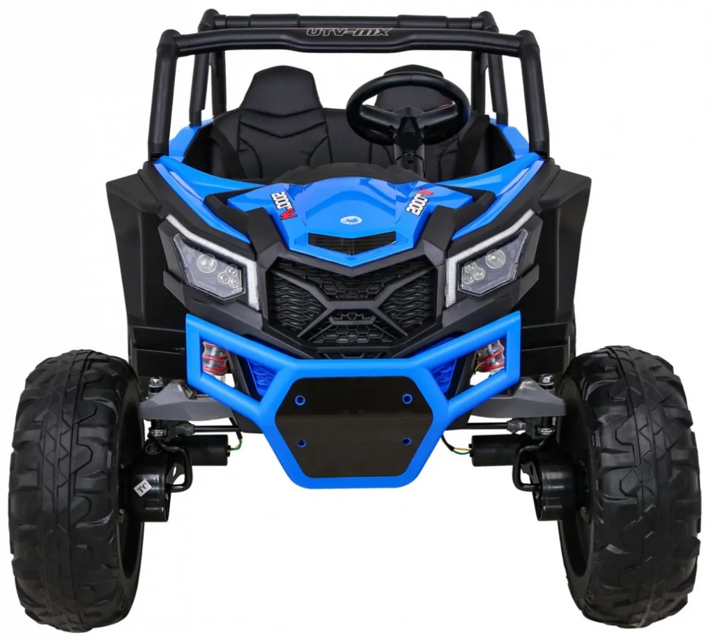 Buggy elétrico para Crianças 24V 4x4 2 Lugares UTV-MX Rodas de EVA, Assento de couro Azul