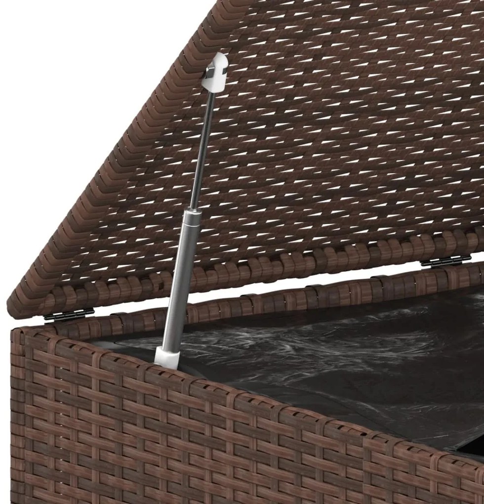 Caixa para almofadões de jardim 194x100x103 cm vime PE castanho