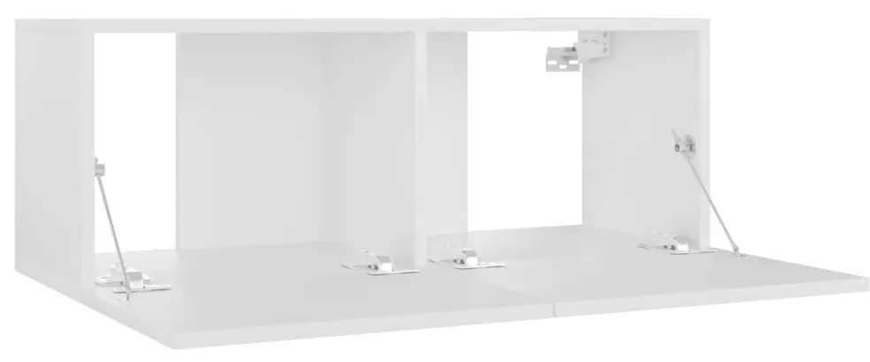 Conjunto de 3 Móveis de Parede de TV Faial M - Branco - Design Moderno