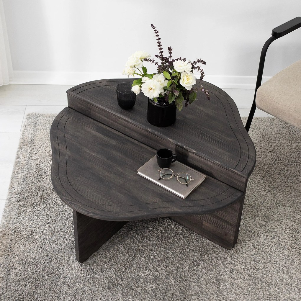 Mesa de Café Altopiano - Antracite - 90cm x 40cm x 45cm &amp; 90cm x 32cm
