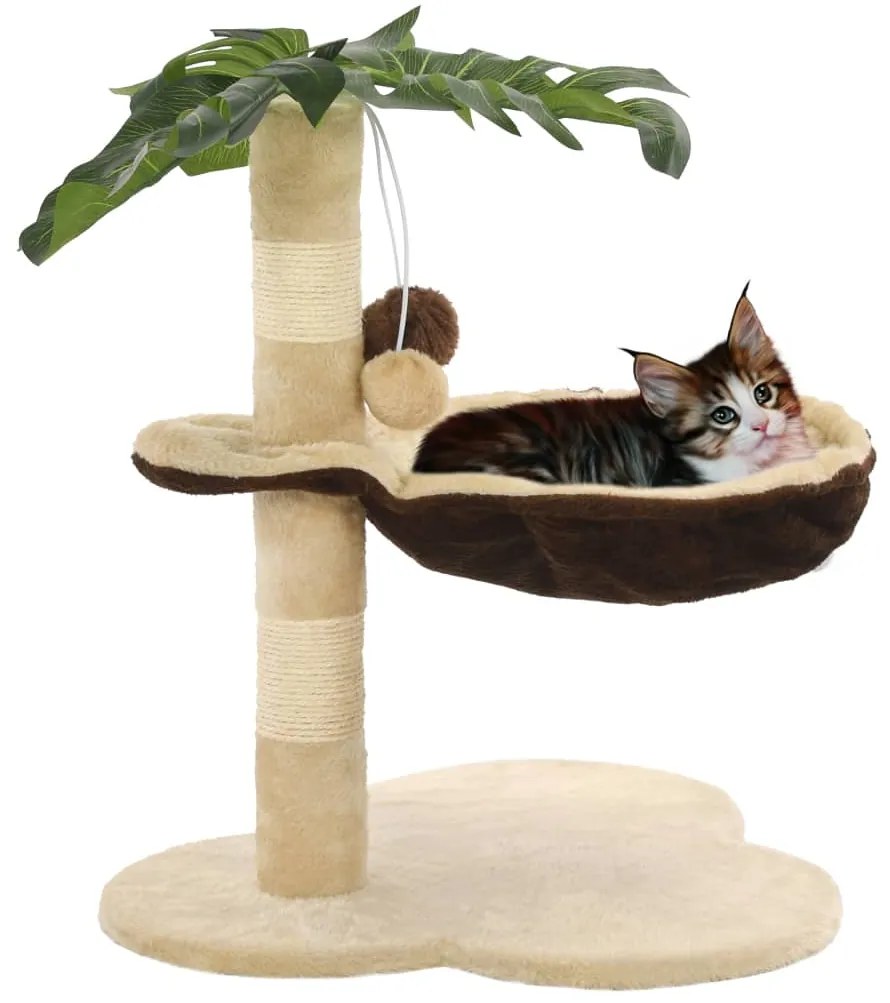 Árvore p/ gatos c/postes arranhadores sisal 50 cm bege/castanho