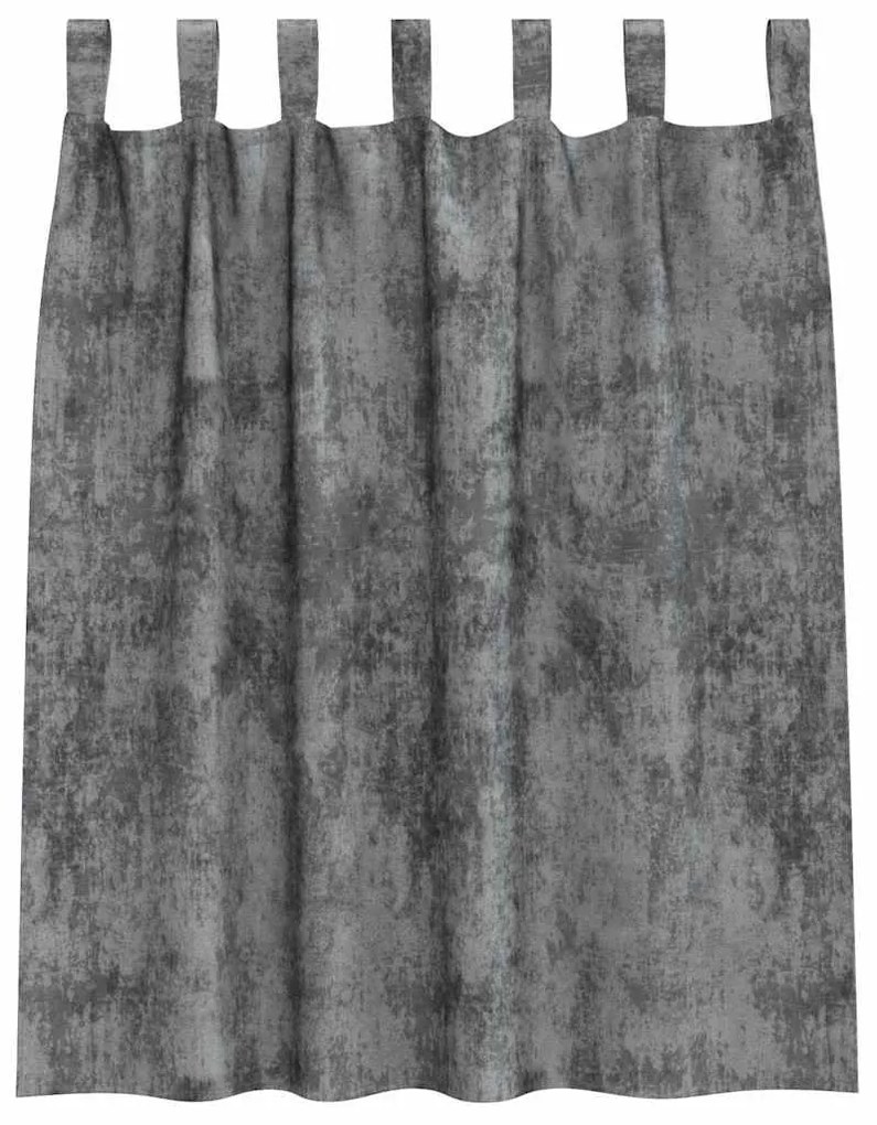 Cortinas de Veludo 2 peças com Ilhós Cinza 140x140 cm