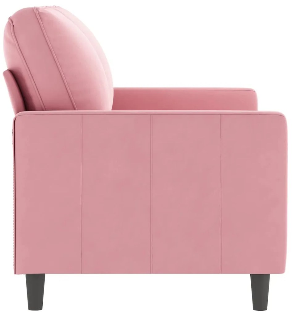 Sofá de 2 lugares veludo 120 cm rosa