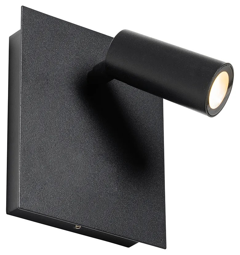 Candeeiro de parede exterior moderno preto com LED IP54 - Simon Moderno