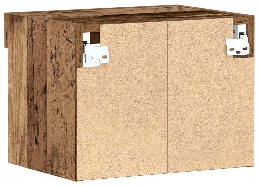 Armário de parede vidaXL com luzes LED Madeira envelhecida 40x30x30 cm