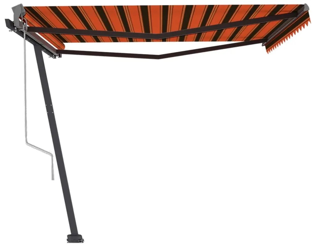Toldo automático independente 450x300 cm laranja e castanho
