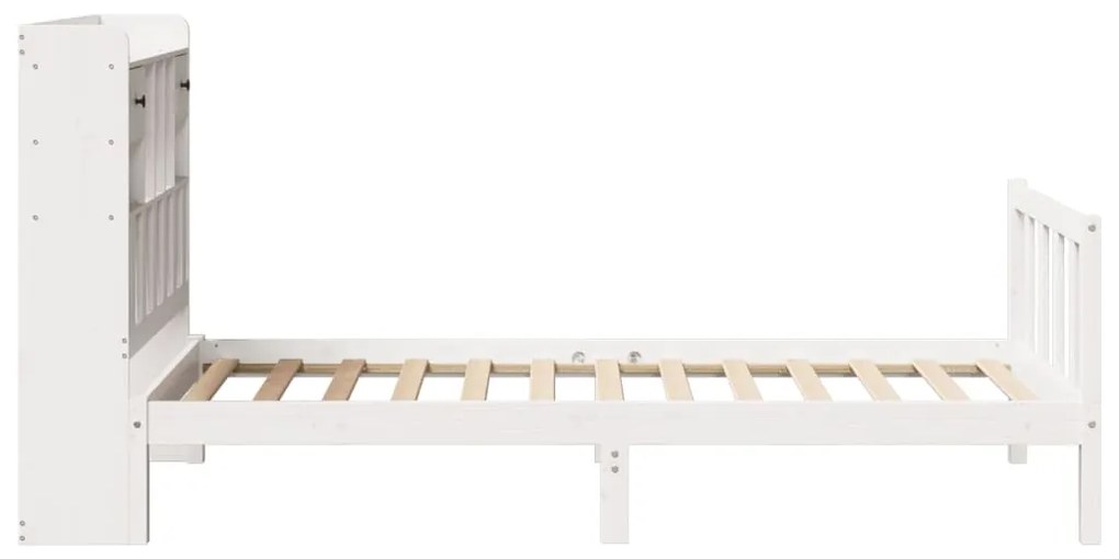 Cama com estante sem colchão 90x190 cm pinho maciço branco