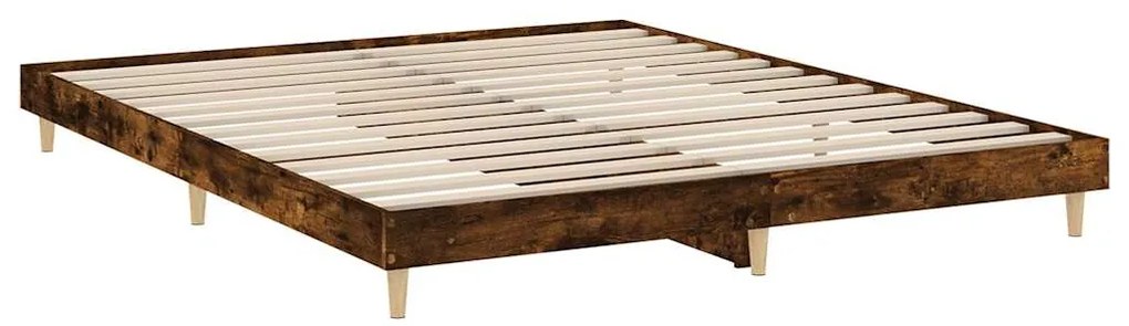 Estrutura de cama s/ colchão derivados madeira carvalho fumado