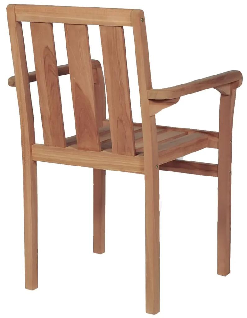 Cadeiras de jardim empiháveis 2 pcs madeira teca maciça