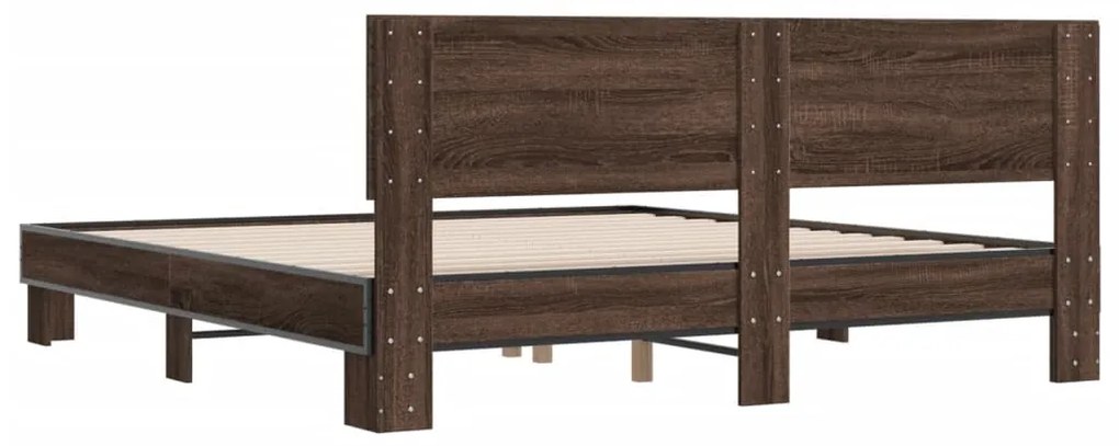 Estrutura de cama 200x200cm derivados madeira/metal