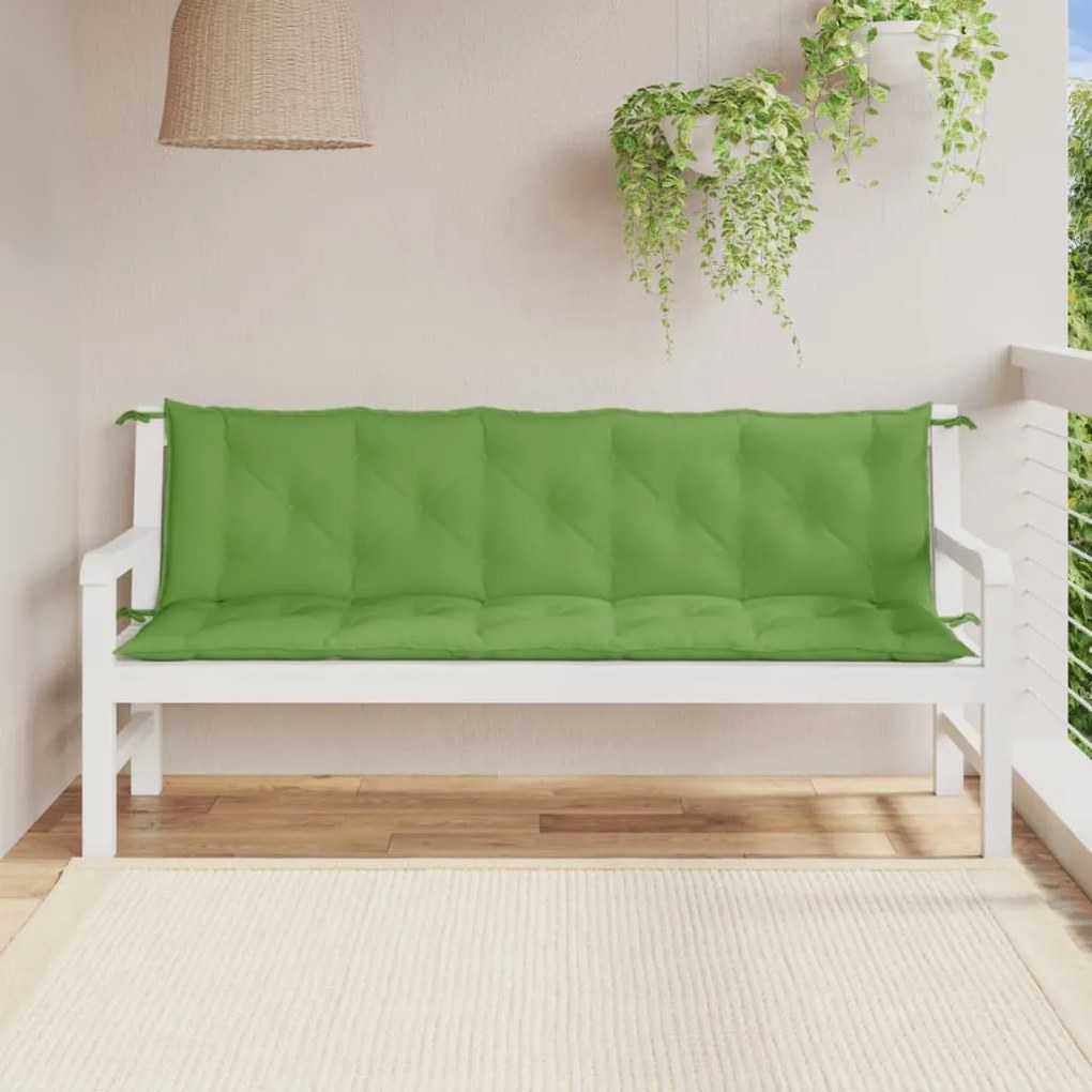 Almofadões banco jardim 2pcs 180x50x7 cm mesclado tecido verde