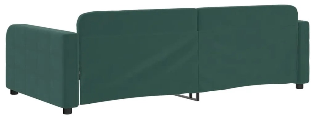 Sofá-cama 90x200 cm veludo verde-escuro