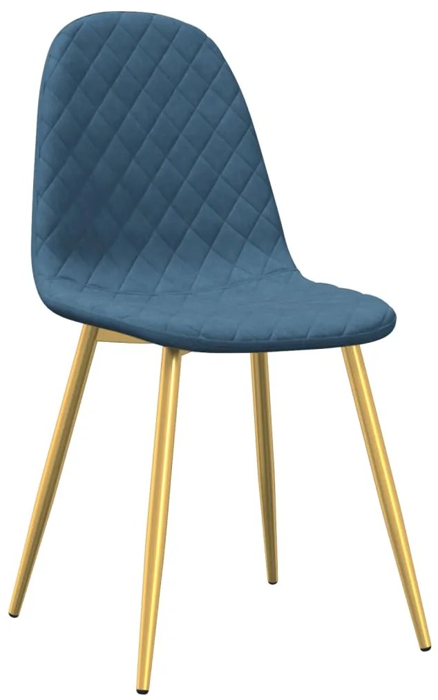 Cadeiras de jantar 2 pcs veludo azul