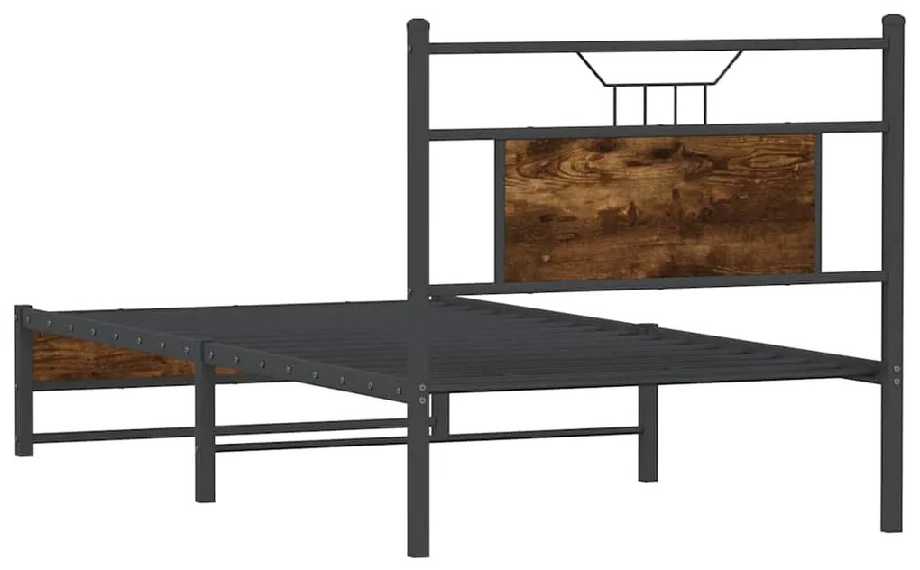 Estrutura cama s/ colchão derivados de madeira carvalho fumado