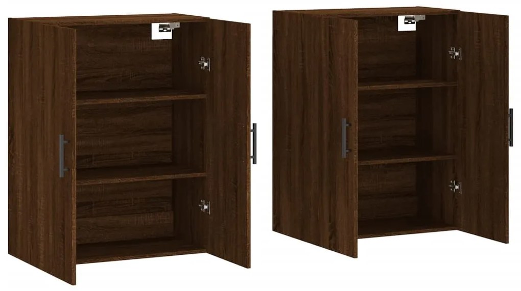 Armários de parede 2 pcs 69,5x34x90 cm carvalho castanho