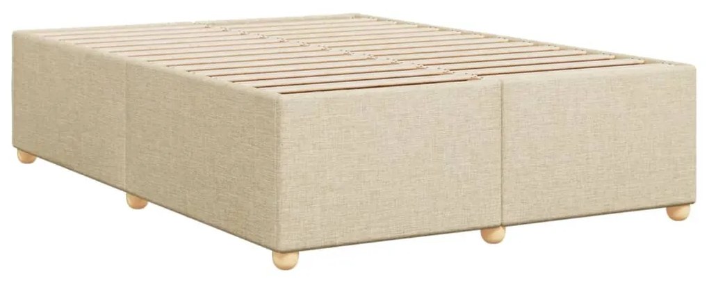 Estrutura de cama sem colchão 160x200 cm tecido cor creme
