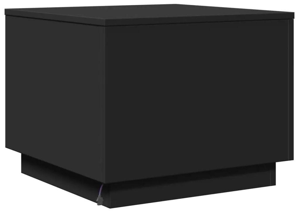 Mesa de centro com luzes LED 50x50x40 cm preto