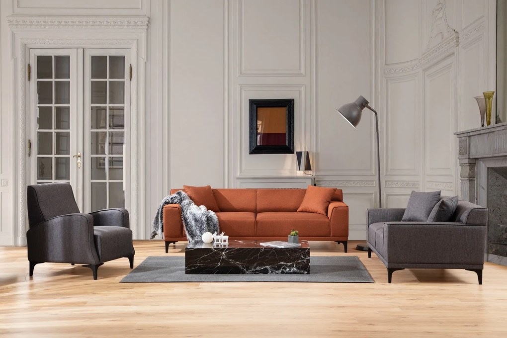 Sofá de 2 Lugares Petra – Antracite – 165x87x86 cm