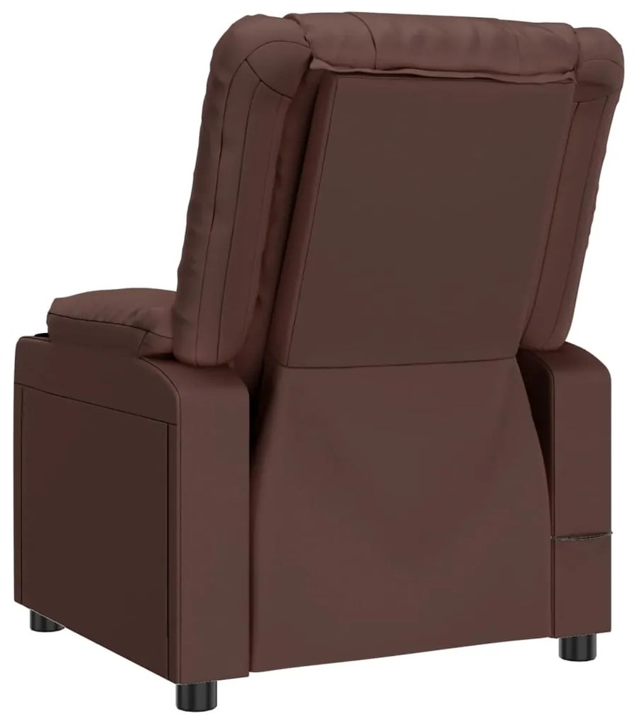 Cadeira de massagens couro artificial castanho