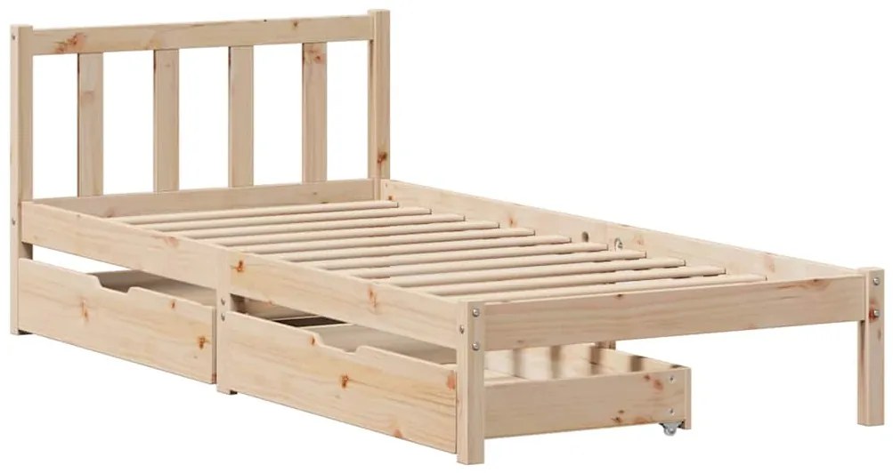 Cama sem colchão 100x200 cm madeira de pinho maciça