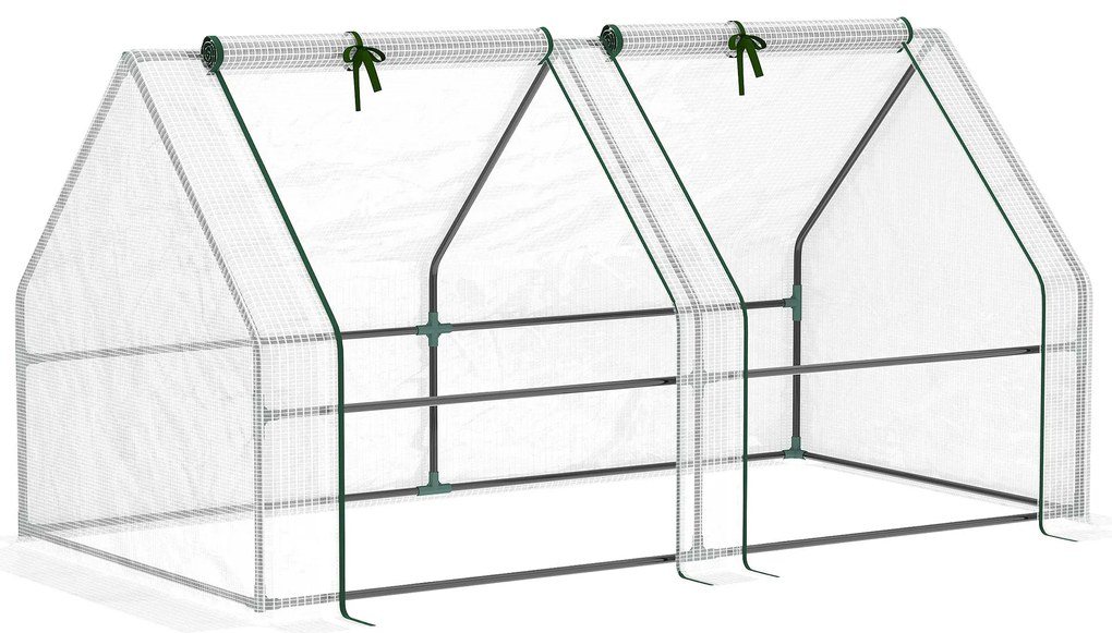 Estufa de Jardim Varanda 180x90x90 cm Tipo Casa Tubo de Aço com 2 Aces